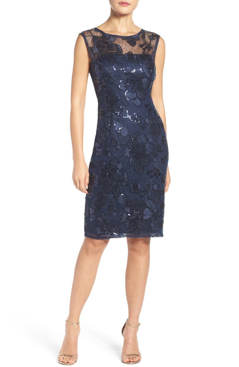 Adrianna Papell Embellished Lace Sheath Dress | Nordstrom