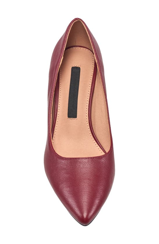 French Connection Almond Toe Mid Heel Pump In Burgundy