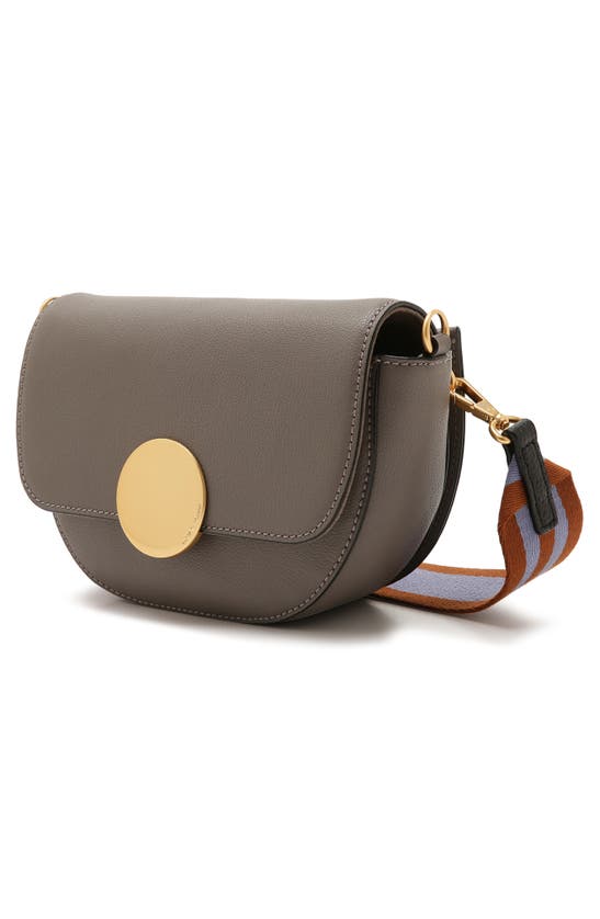 Shop Oryany Lottie Leather Saddle Crossbody Bag In Grey