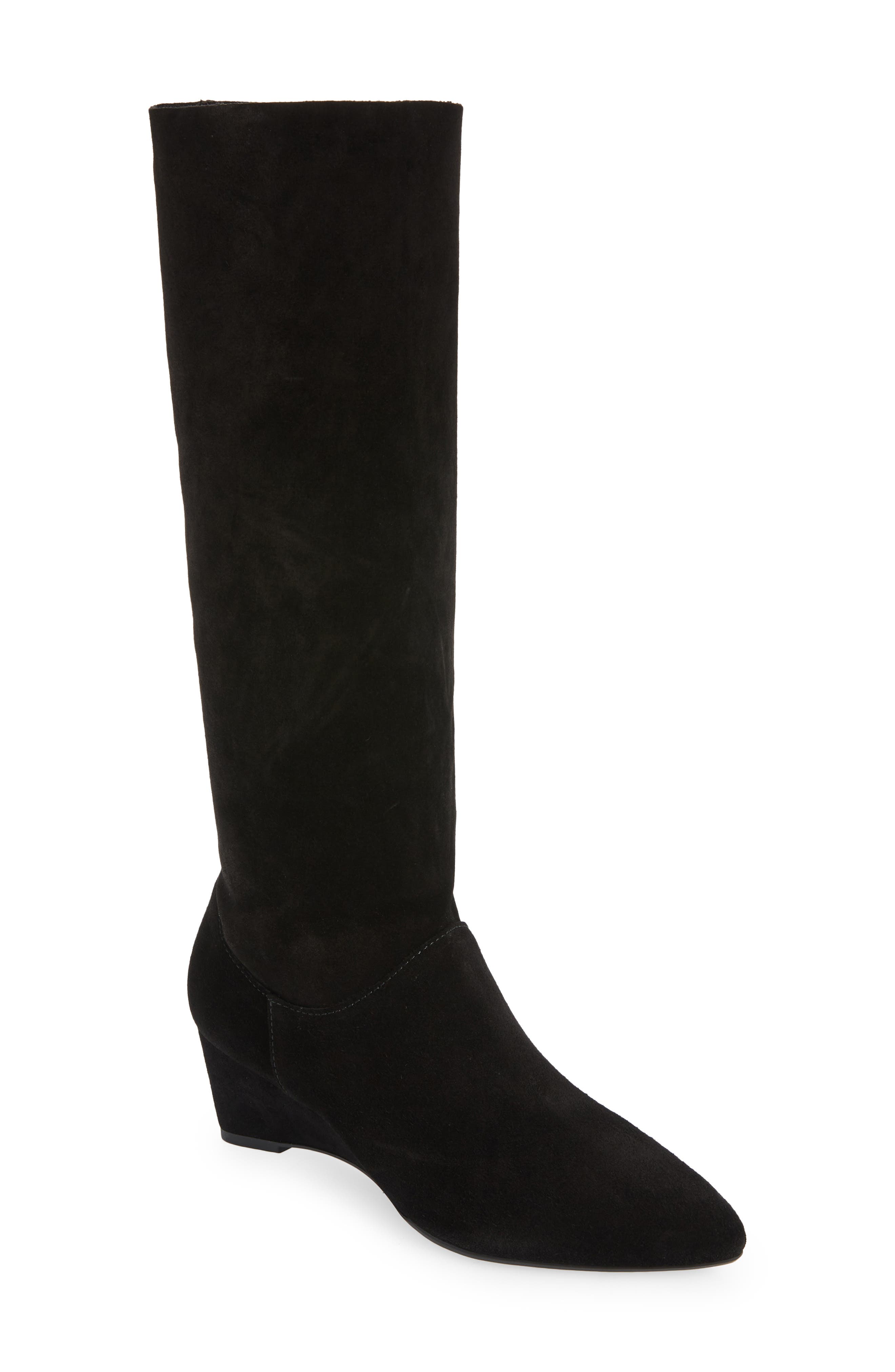 NEW LADIES WOMENS KNEE HIGH STYLE FASHION CASUAL WEDGE BOOTS SIZE 3 4 5 6 7 8 