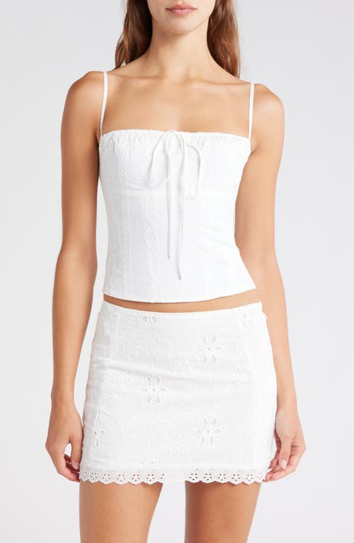 Shop Mistress Rocks Embroidered Corset Top In Cloud