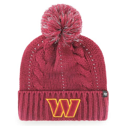 Men's '47 Burgundy Washington Commanders Bering Cuffed Knit Hat with Pom