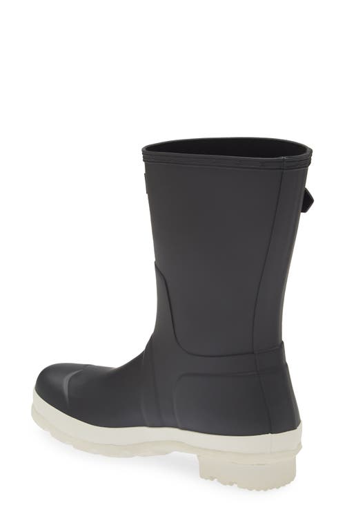 Shop Hunter Original Short Waterproof Rain Boot In Black/white Willow