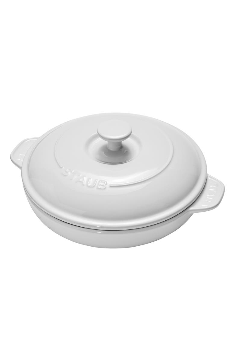 Staub Ceramic Dish with Lid, Main, color, White