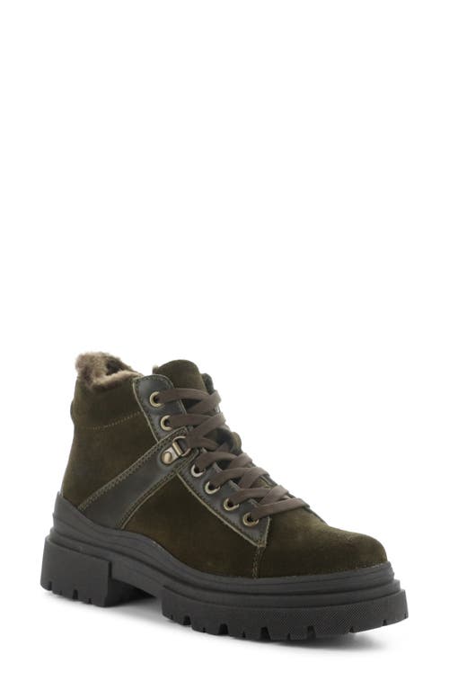 Bos. & Co. River Waterproof Platform Ankle Boot in Olive/Dark Brown 