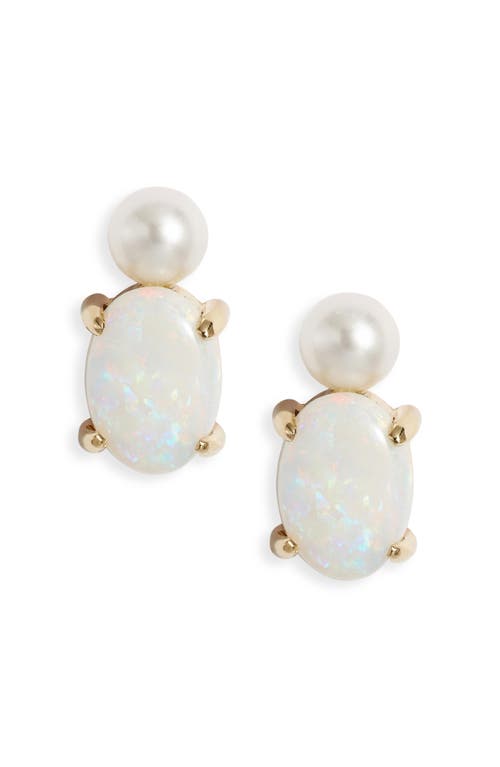 Poppy Finch Opal & Cultured Pearl Stud Earrings in 14Kyg at Nordstrom