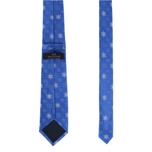 Trafalgar Let It Snow Novelty Snowflake Necktie In Light Blue