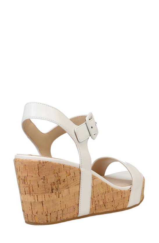 Shop Pelle Moda Wiltz Ankle Strap Platform Wedge Sandal In White