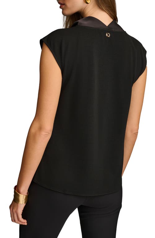 Shop Donna Karan New York Cap Sleeve Cowl Neck Top In Black