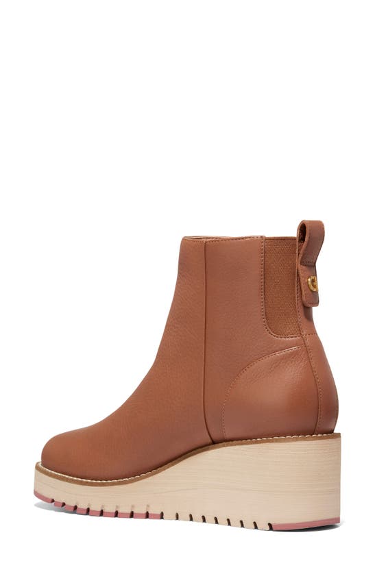 Cole Haan Zerogrand City Waterproof Wedge Bootie In British Tan/ Ivory Wp