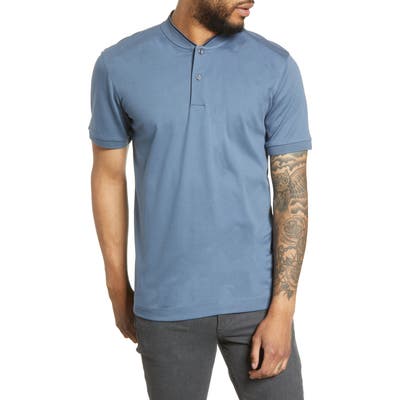 Boss Pratt Regular Fit Solid Henley, Blue