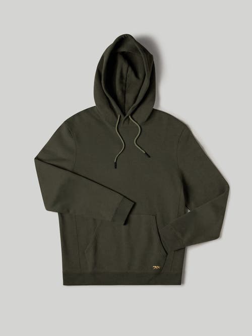 Shop Robert Talbott Chandler French Terry Hoodie In Dark Olive