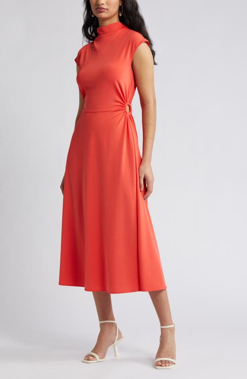 Open Edit Ring Detail A-Line Midi Dress at Nordstrom,