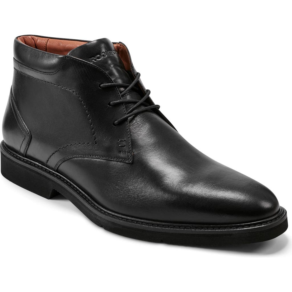 Rockport Flynn Plain Toe Derby Boot In Black