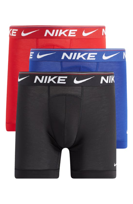 Shop Nike Dri-fit Ultra Comfort 3-pack Boxer Briefs In Red/ Deep Royal Blue/ Black