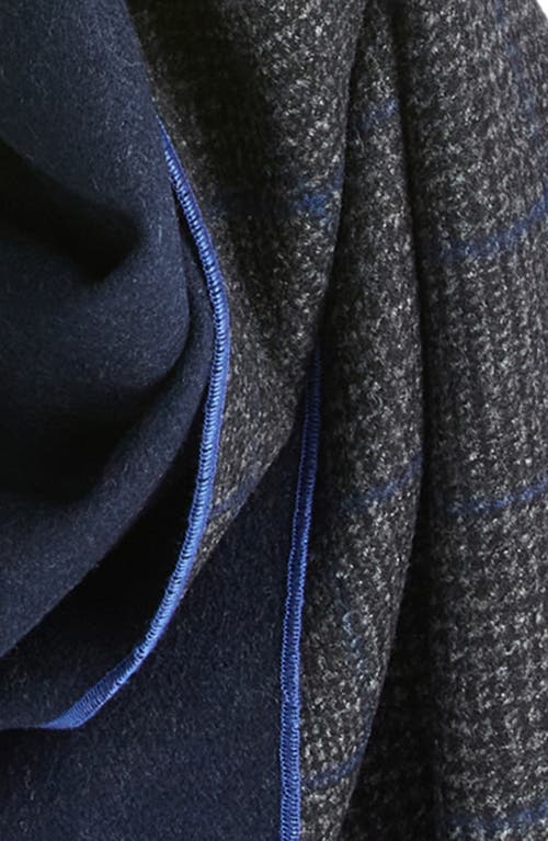 Clifton Wilson Glen Plaid Double Face Wool Scarf In Charcoal