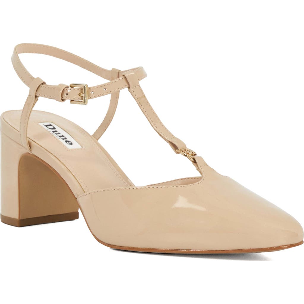 Dune London Dominate T-Strap Pump in Blush
