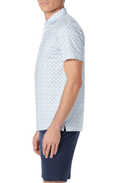 Shop Bugatchi Victor Ooohcotton® Leaf Print Polo In Azure