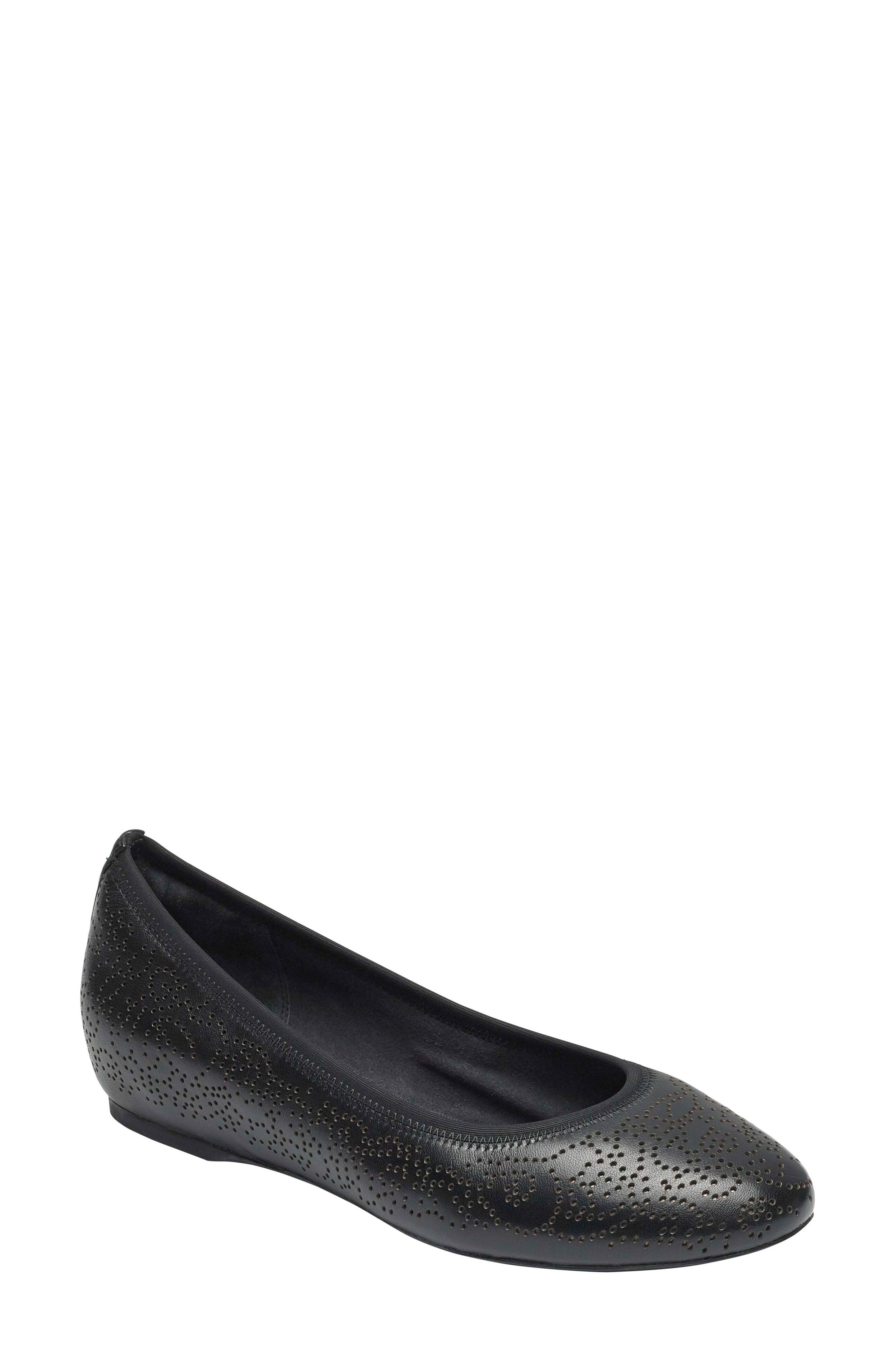 Rockport Total Motion Hidden Wedge Flat, Black