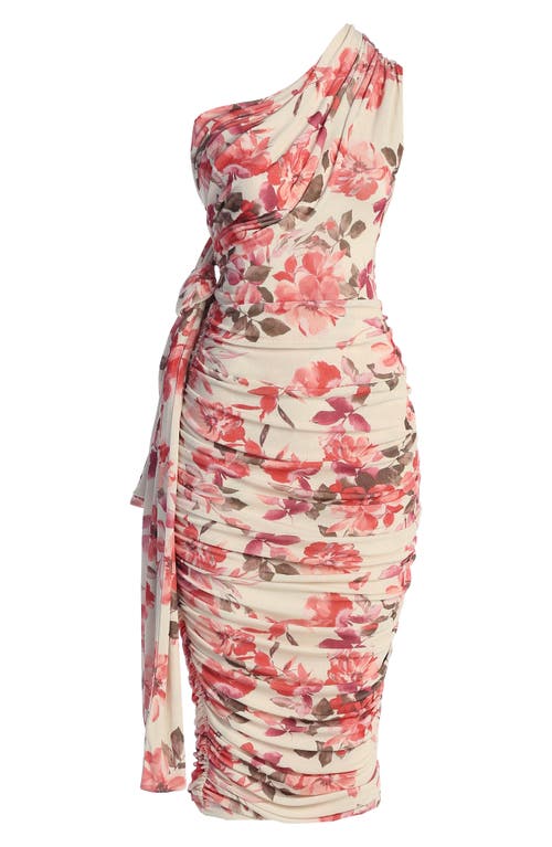 Jluxlabel Secret Meadow Floral Convertible Body-con Dress In Ivory/pink