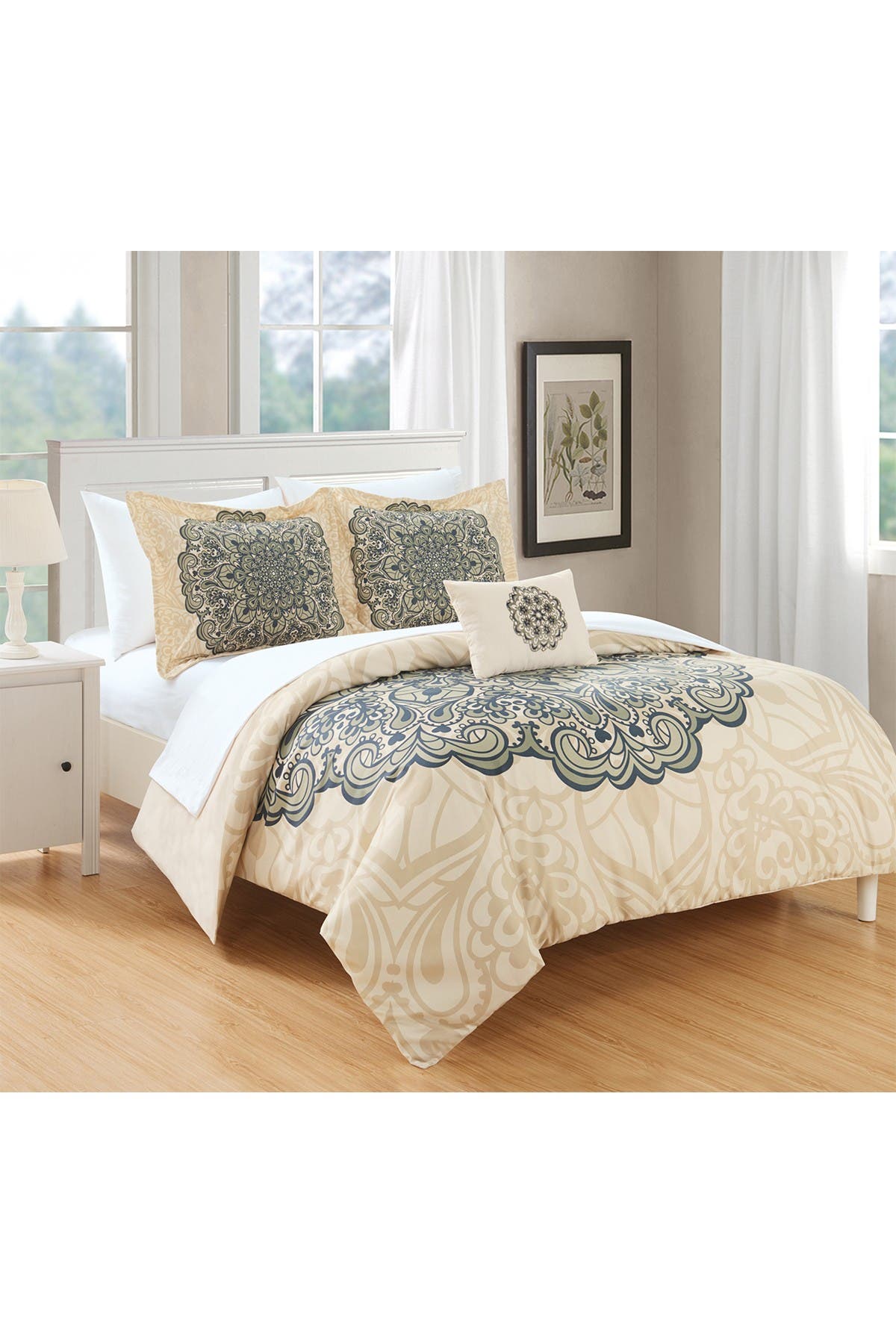 Chic Home Bedding Queen Carlie Reversible Boho Inspired Large Scale