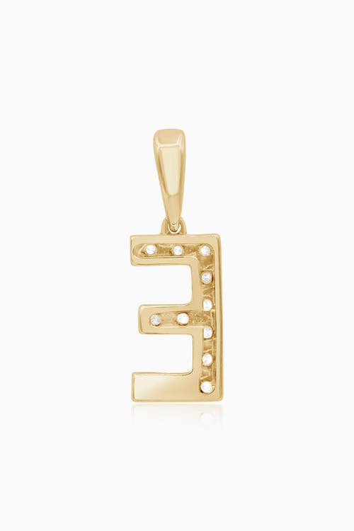 Oradina 14k Gold Luxe Letter Diamond Initial Pendant Charm In Yellow Gold - E