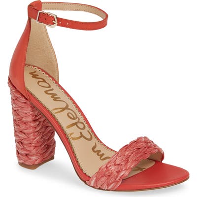 Sam Edelman Yoana Woven Trim Sandal, Red