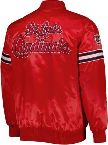 Men's St. Louis Cardinals Starter Red Pick & Roll Satin Varsity Full-Snap  Jacket