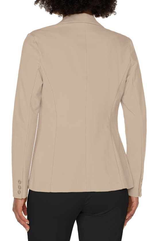 Shop Liverpool Los Angeles Liverpool Fitted Knit Blazer In Biscuit Tan