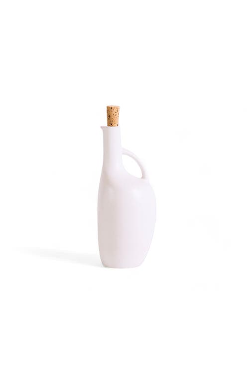 Gharyan Stoneware Olive Oil Bottle Canard In White