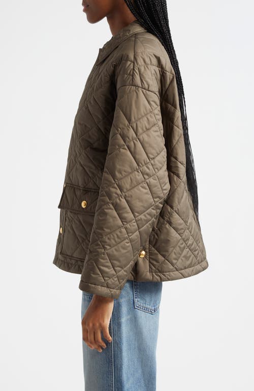 Nili Lotan Helah Quilted Shell Jacket In Army Green
