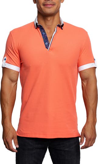 Maceoo Mozart Coral Short Sleeve Cotton Polo | Nordstrom