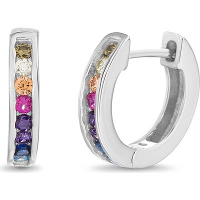 Lesa Michele Crystal Huggie Hoop Earrings