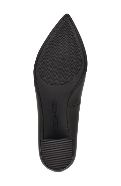 Tommy Hilfiger Nanya Womens Logo Faux Leather Block Heels In Black