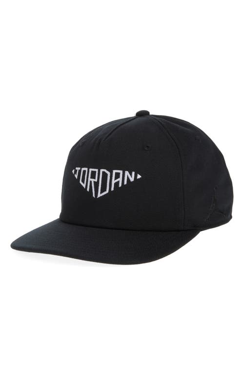 Shop Jordan Pro Unstructured Snapback Baseball Cap In Black/white