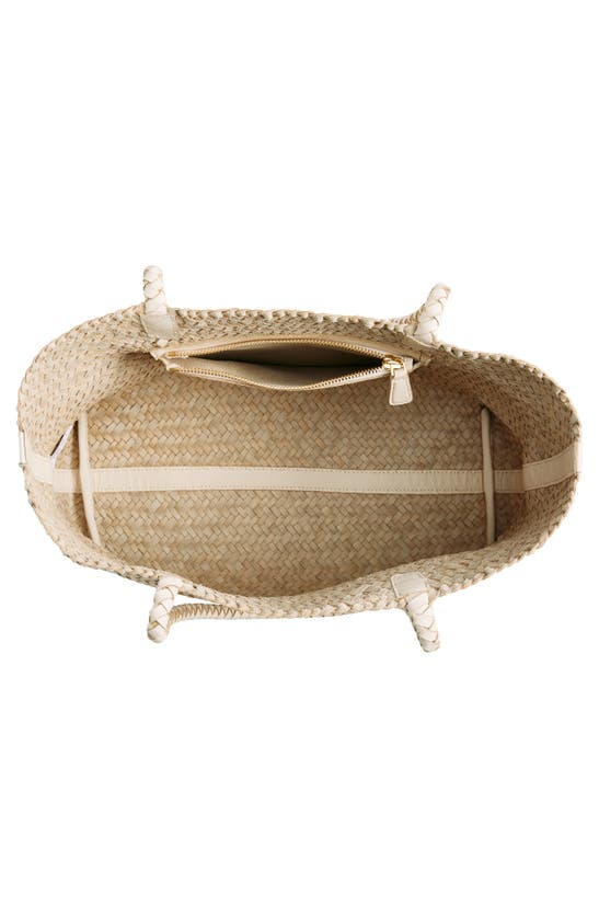 Shop Madewell Handwoven Leather Tote In Alabaster