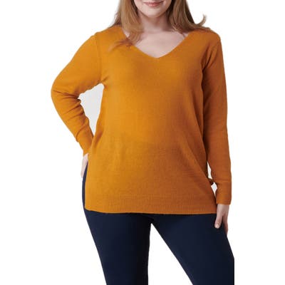 Plus Size Maree Pour Toi Wool & Cashmere Sweater, Yellow