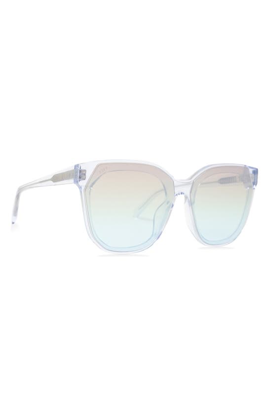 Diff Gia 59mm Oversize Cat Eye Sunglasses In Clear Crystal/ Rainbow