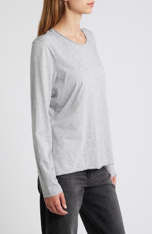 Shop Rails Long Sleeve Cotton T-shirt In Heather Grey