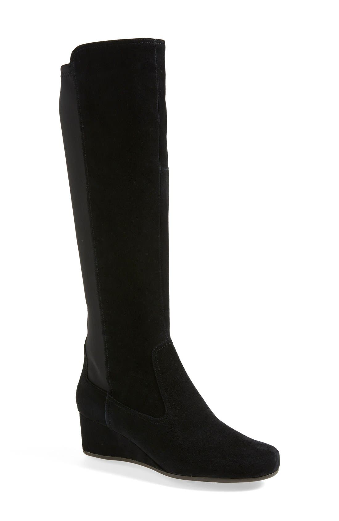 Total Motion' Suede Boot (Wide Calf 