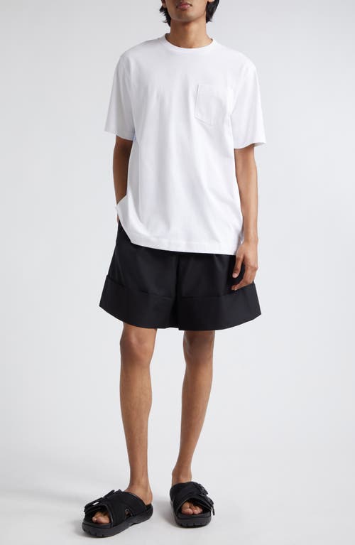 Patchwork Stripe Pocket T-Shirt in White/Stripes