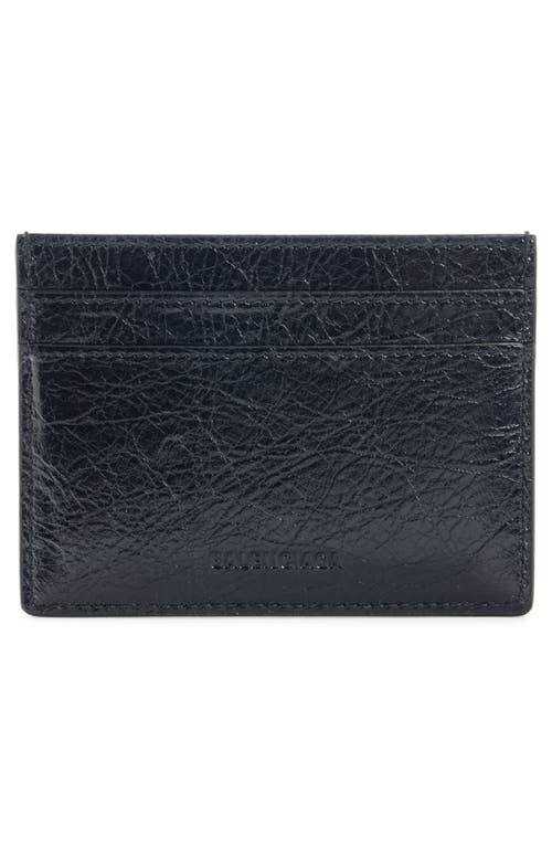 Shop Balenciaga Le City Crackled Leather Card Case In Black