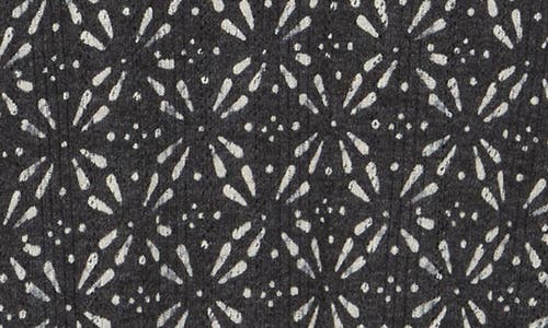 Lucky Brand Pointelle Short Sleeve Top In Black Multi