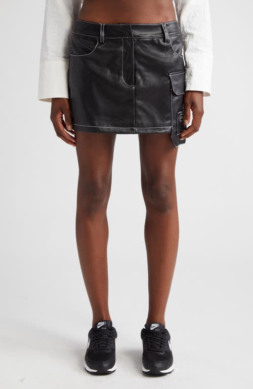 BY. DYLN Tyler Faux Leather Miniskirt in Black