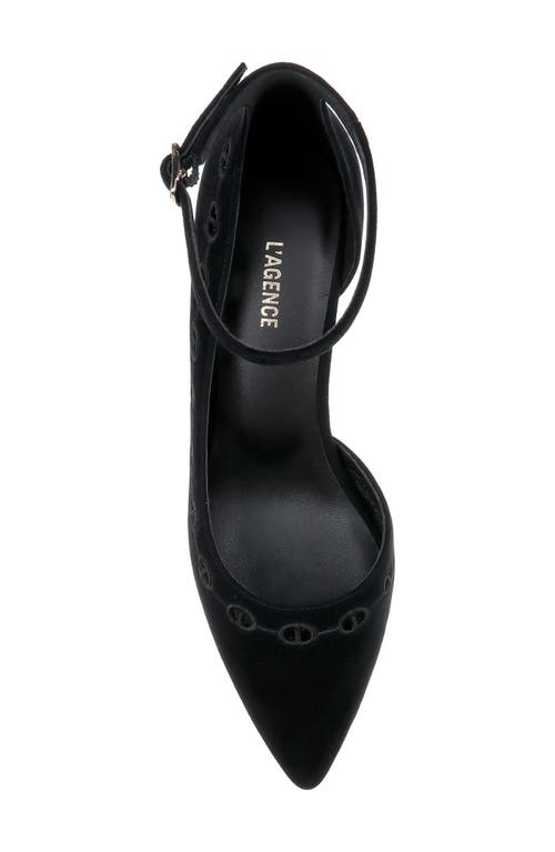 Shop L Agence L'agence Cezanne Half D'orsay Ankle Strap Pump In Black Suede