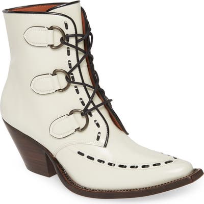 Coach Lace-Up Western Bootie- White