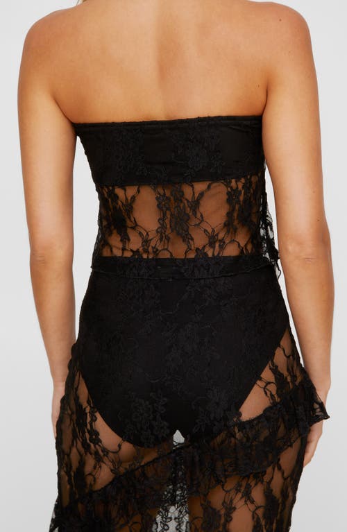 Shop Nasty Gal Split Front Lace Bandeau Top In Black