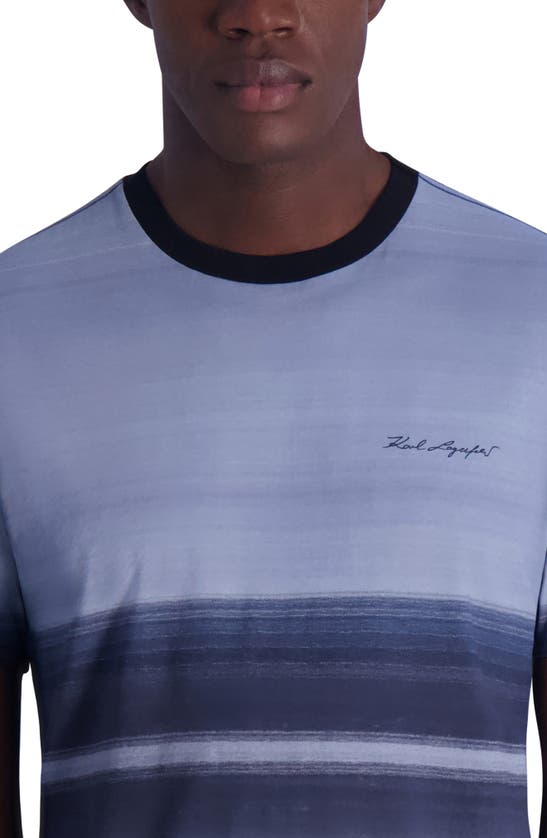 Shop Karl Lagerfeld Paris Ombré Stripe T-shirt In Blue Multi
