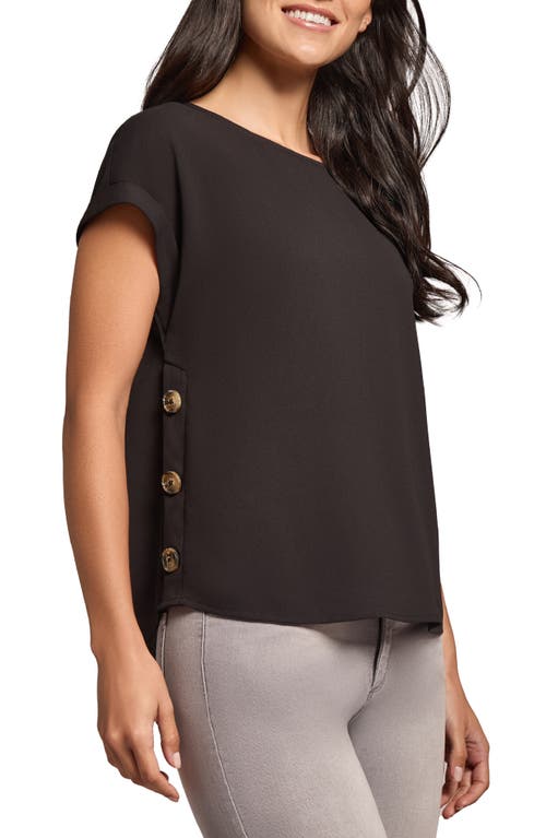 Jones New York Button Detail Top In Jones Black