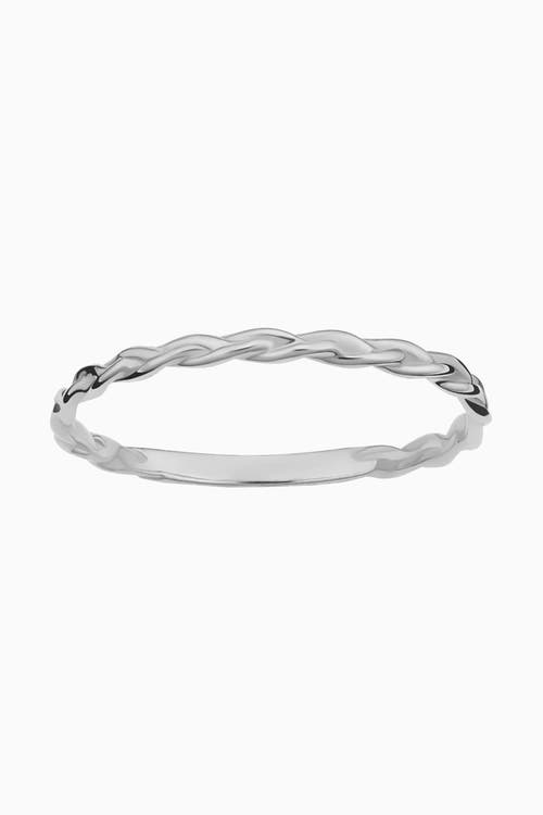 Oradina 14k White Solid Gold Caesar Stack Ring In White Gold